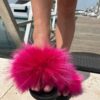 Krzneni natikači - Magenta