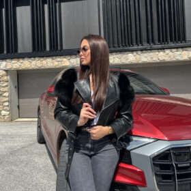 Kožna jakna s dodatkom krzna – Luxe